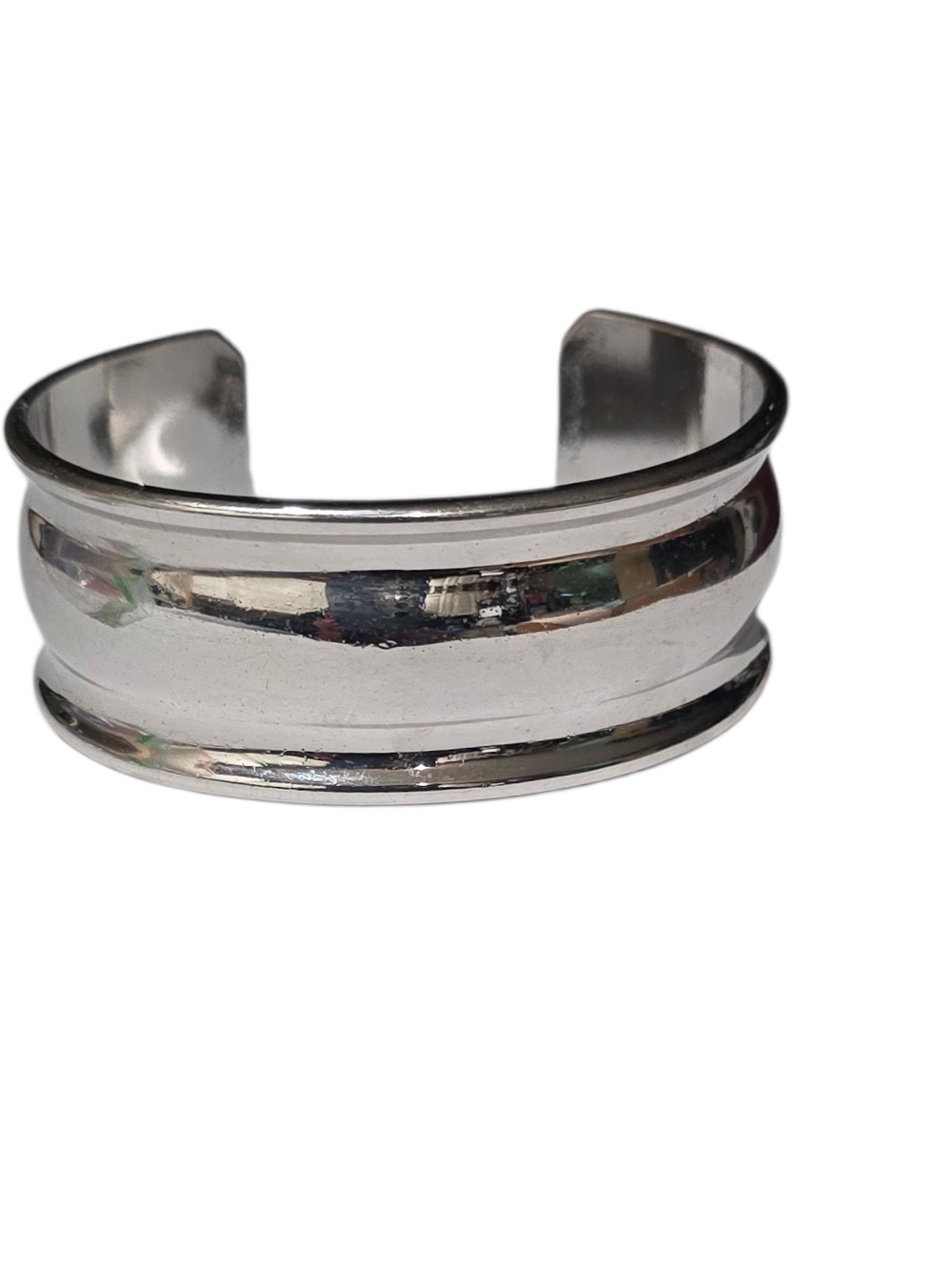 Monet Signed Silver-Tone Cuff Bracelet Vintage